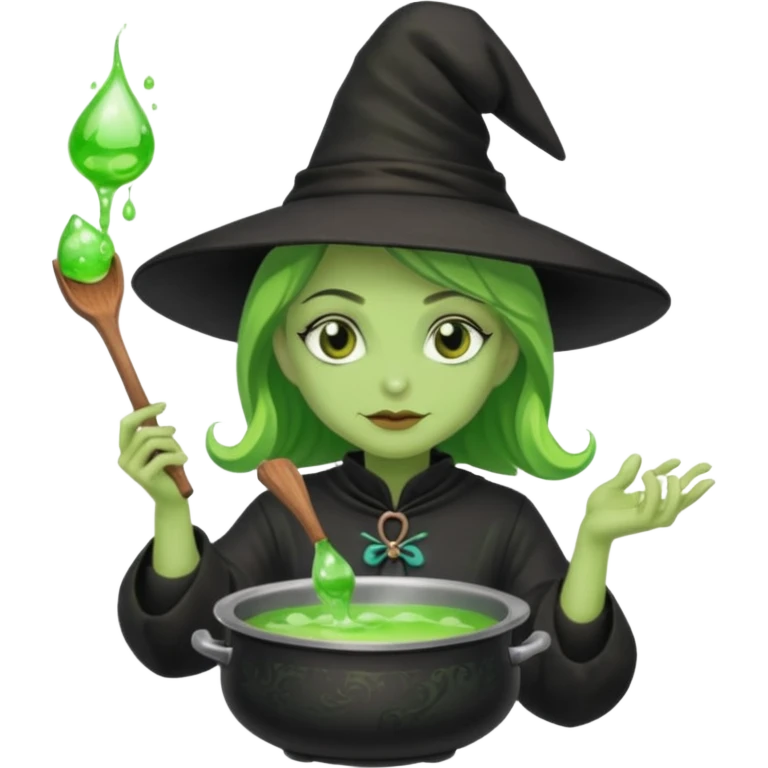 Soldado green witch cooking potion emoji