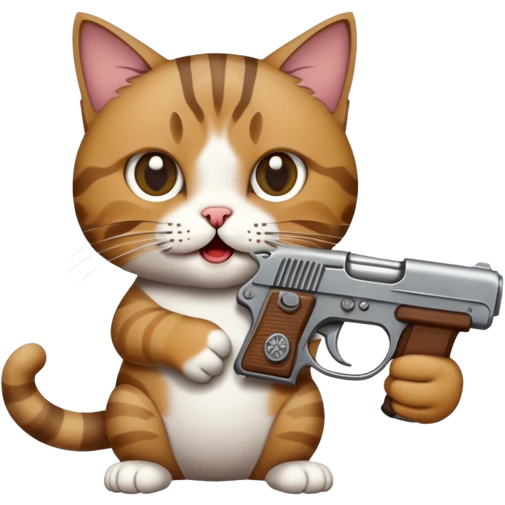 cat with pistol in mouth emoji