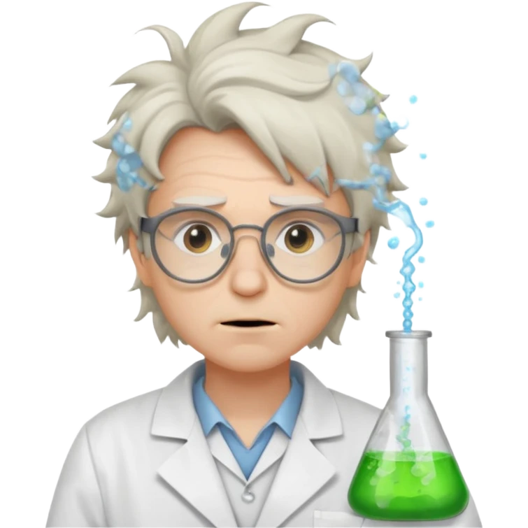 Un savant fou avec des lunettes emoji