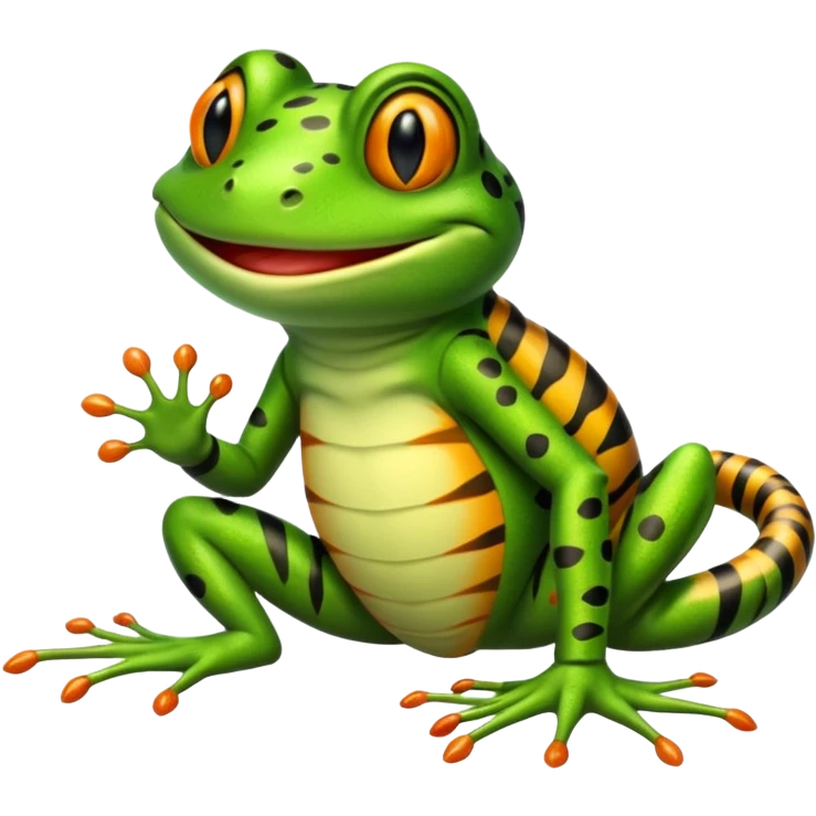 Frog with tiger body and scorpion tail emoji