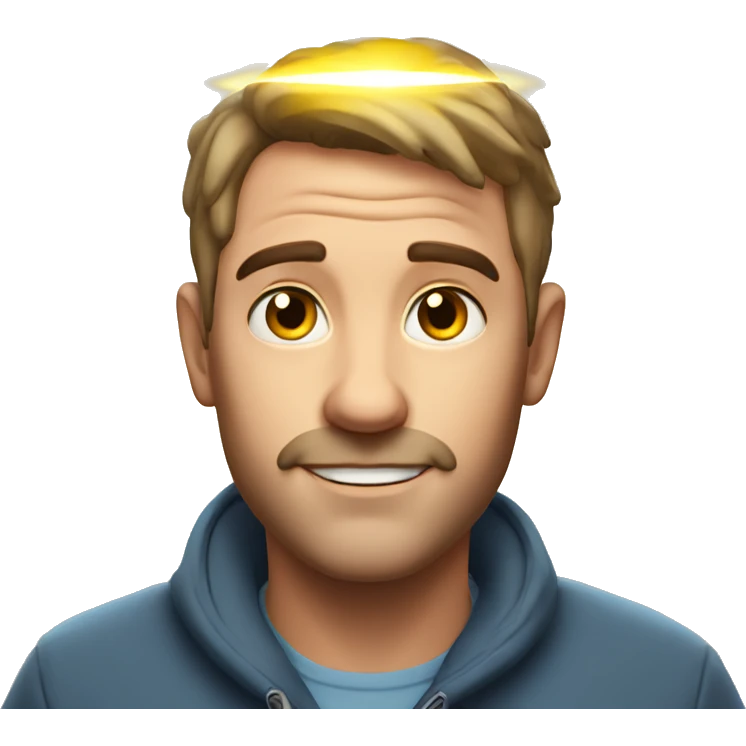 Australian dad with ring of light or halo on top of his head emoji