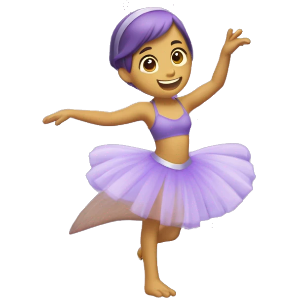 dinosaurio violeta tierno vistiendo un tutu de bailarina y alas de hada emoji