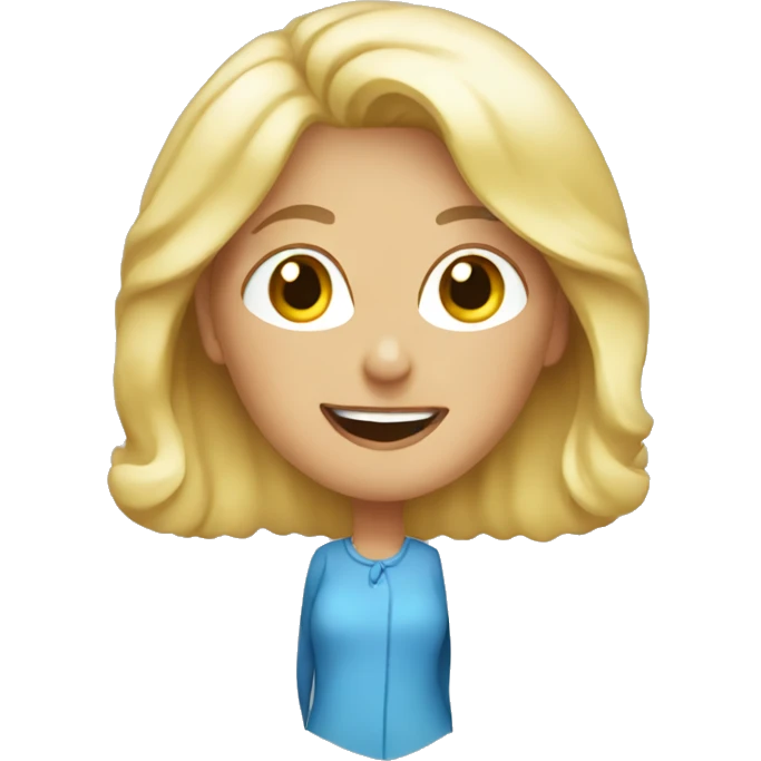 Blonde woman 50 years old celebrating  emoji