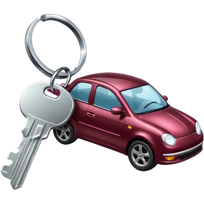 The car keys are burgundy emoji