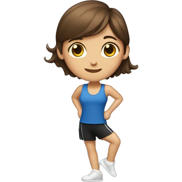 physical education dancing teacher with brown hair emoji