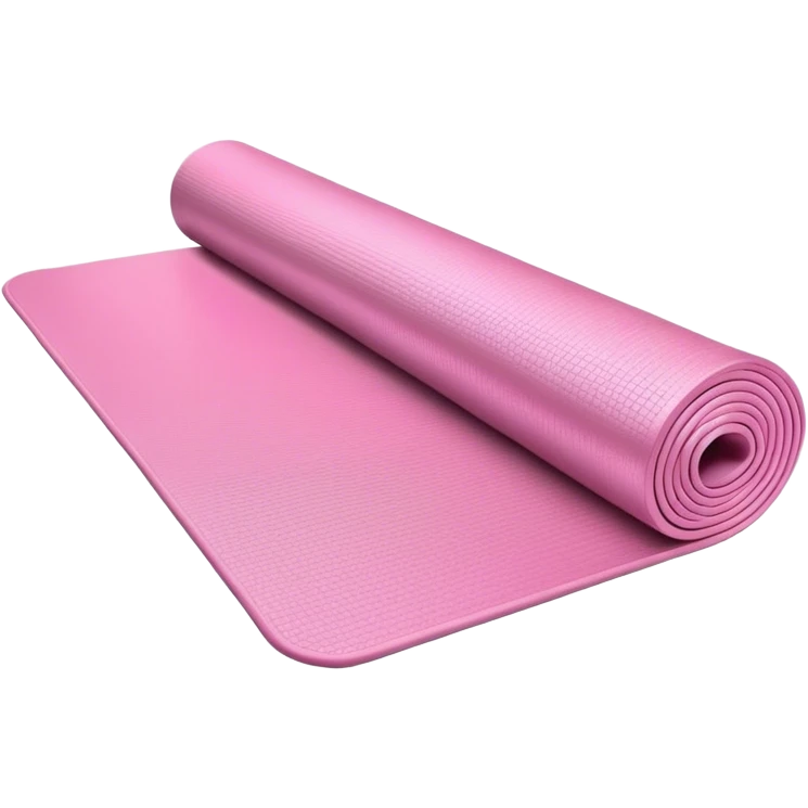 pink yoga mat and weight emoji