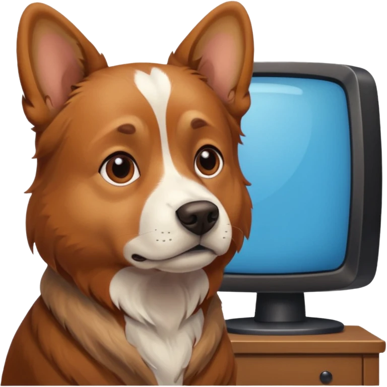 CACHORRA ASSISTINDO TV emoji