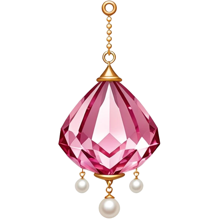 Rose-colored pastel glistening glossy sparkly shiny glittery hanging crystals pearls and beads and gemstones decorations emoji