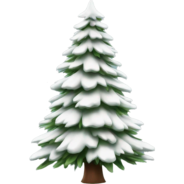  actual white fir christmas tree isolated.  emoji