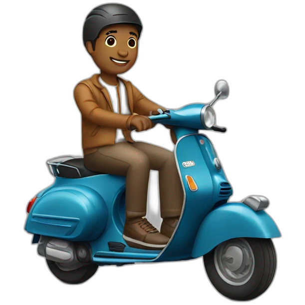 guy in vespa emoji