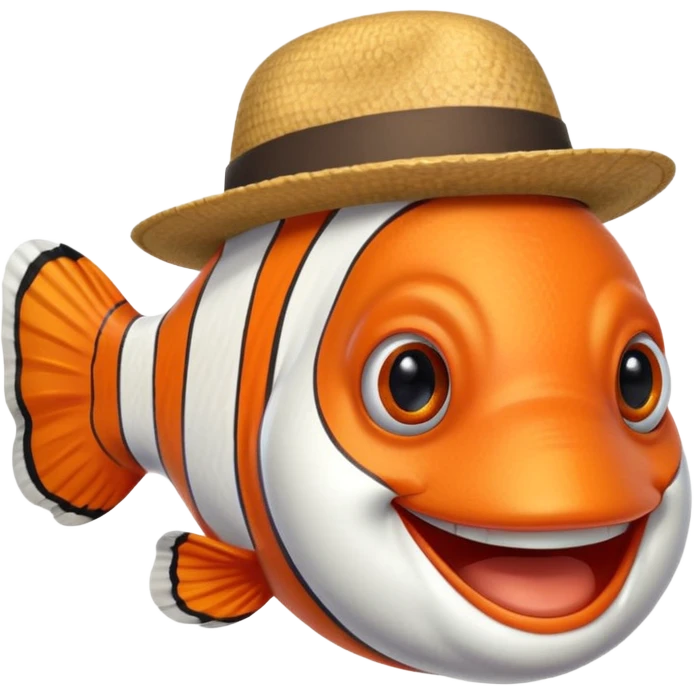 Clownfish with a fedora, smiling emoji