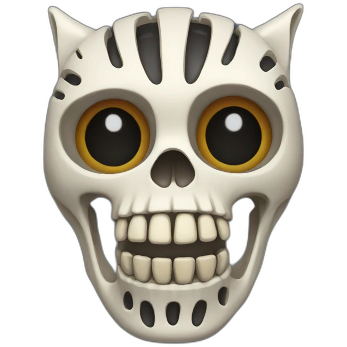 black cat skeleton emoji