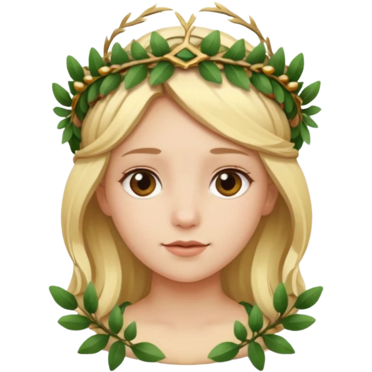 a blonde girl wearing laurel wreaths on head emoji