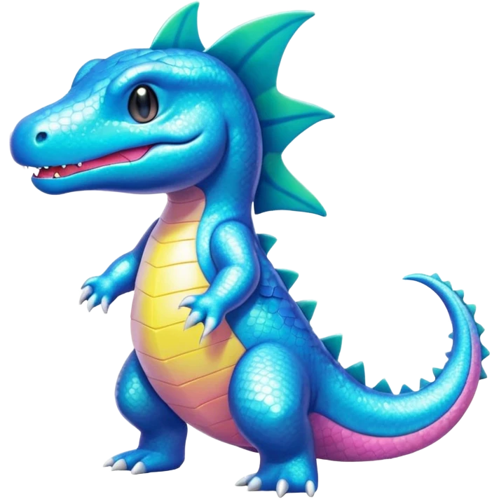Sparkly Shiny Pastel Totodile-Salandit (full body) emoji