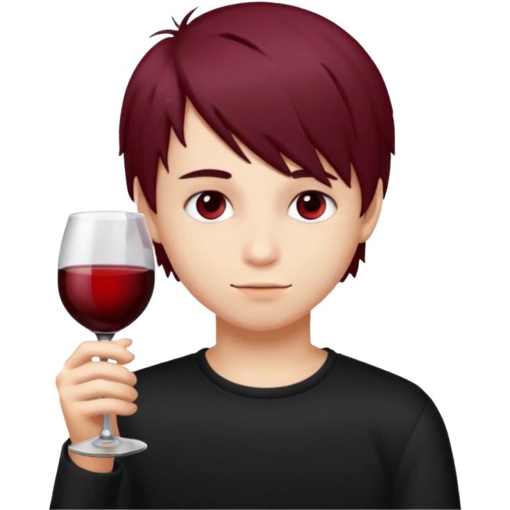 Bebendo vinho  adolescente emo masculino emoji