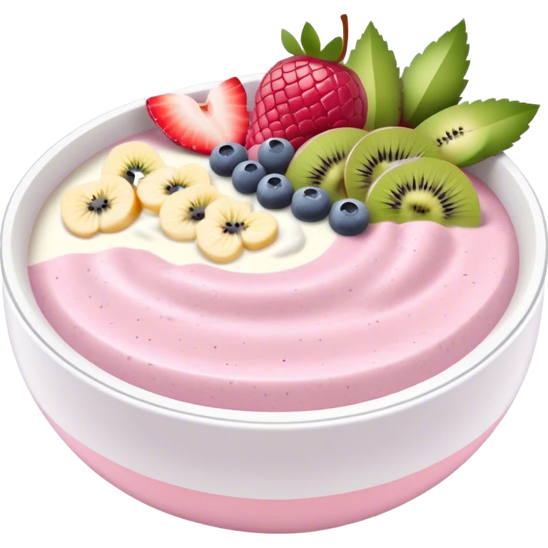 pastel pink and white smoothie bowl emoji