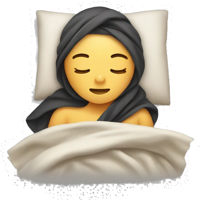 girl sleeping with blindfold on and sleeping with a blanket emoji
