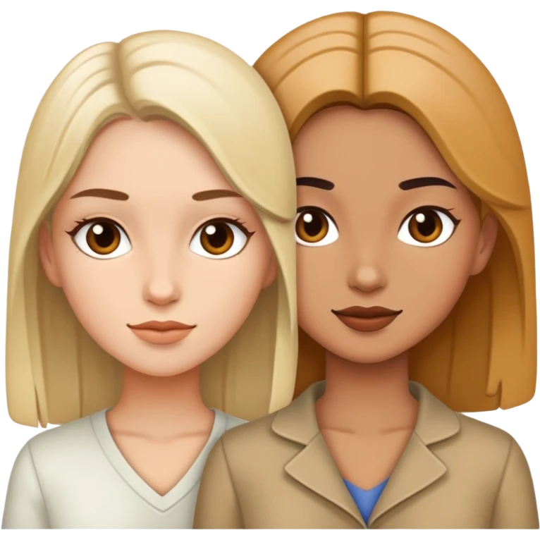 2 girls white and tan emoji