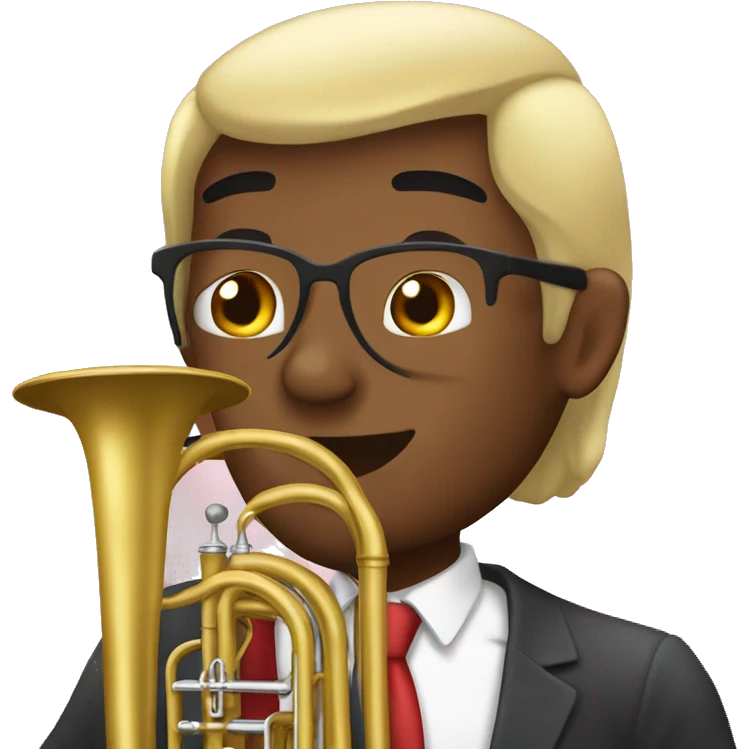 Un joven mornno con una tuba emoji