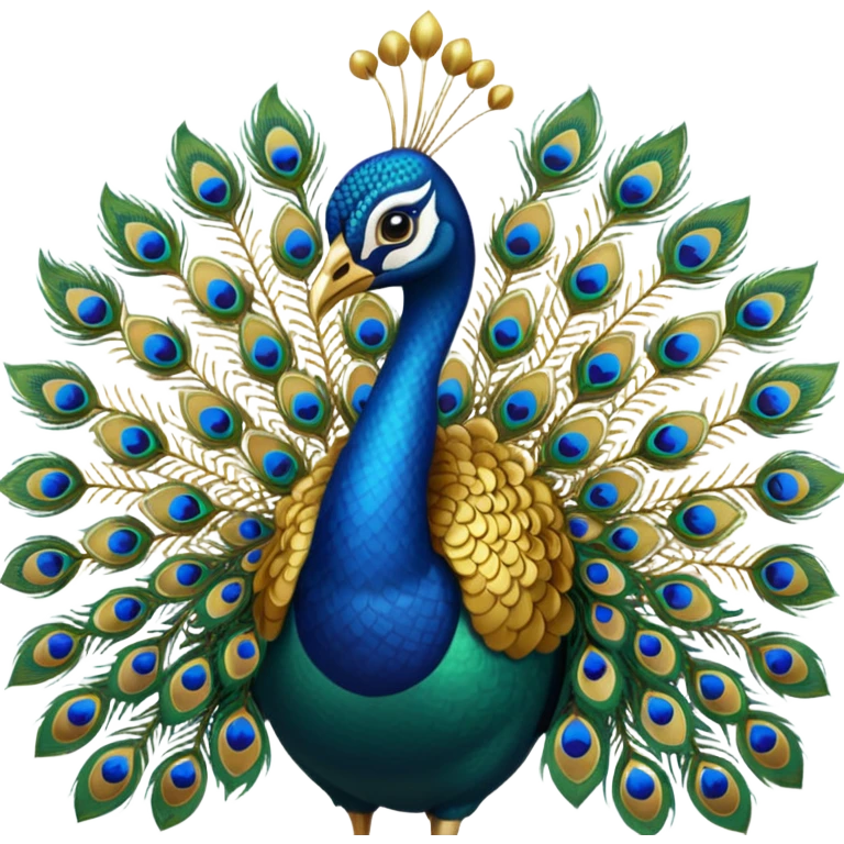Peacock in full gold color even it's petal everything should be in gold emoji