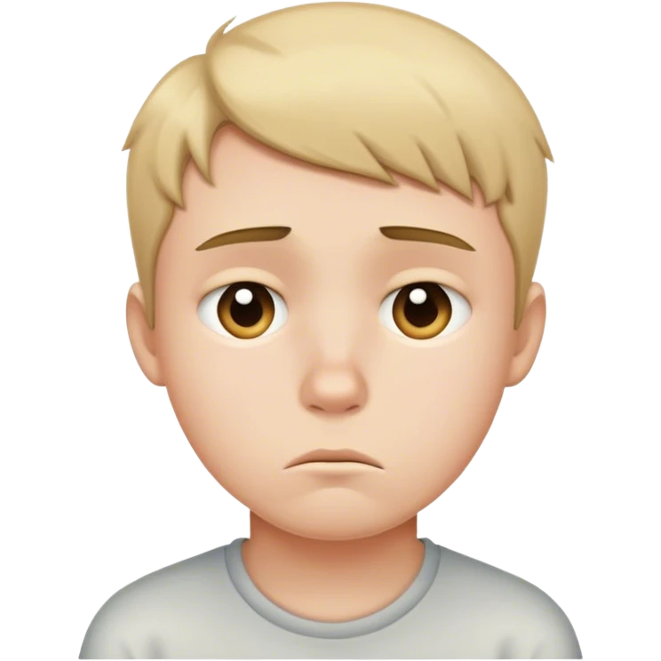 portrait of a boy sad emoji
