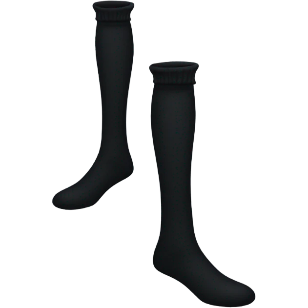  Plain Black  very long socks emoji