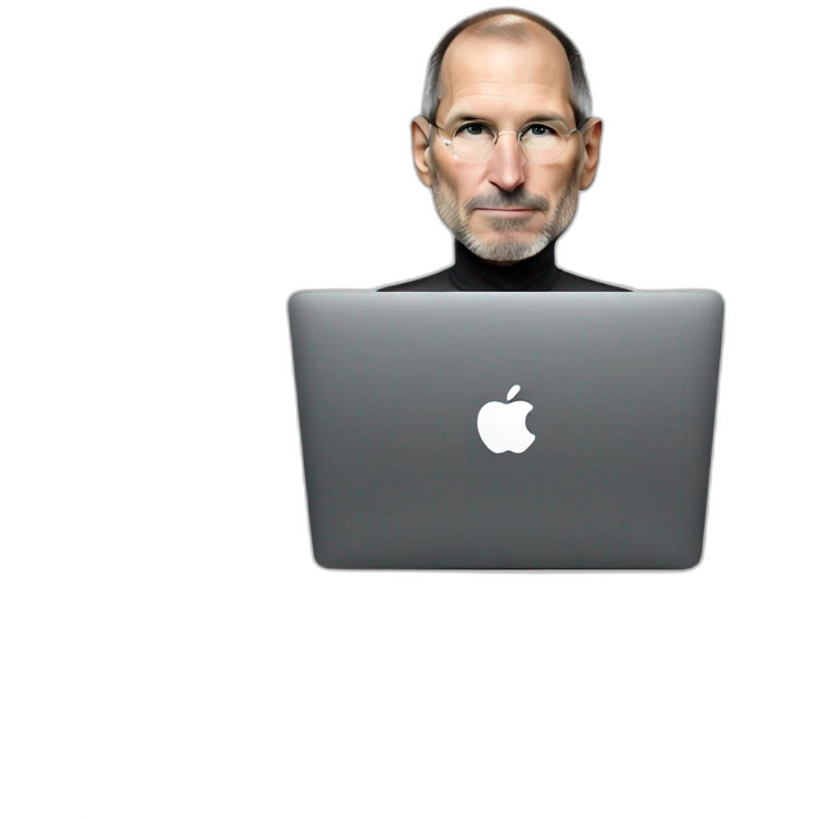 steve jobs using macbook emoji
