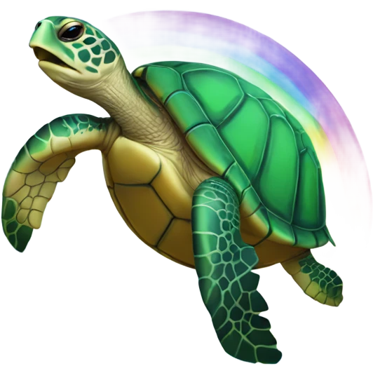 Sea turtle with rainbow emoji