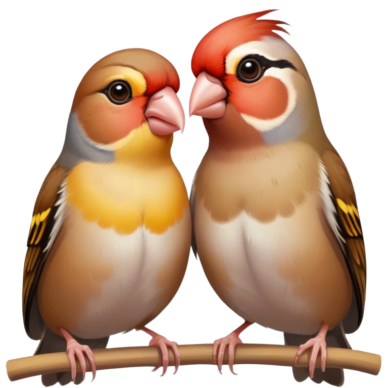 Two finches in love emoji