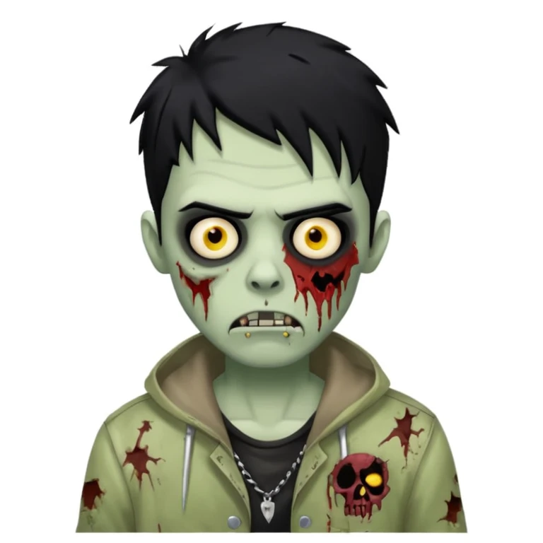 zombie, trapstar, Black hair black eyebrow emoji