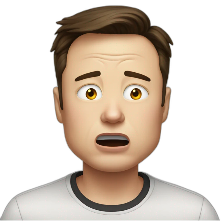 Elon musk crying with tear emoji