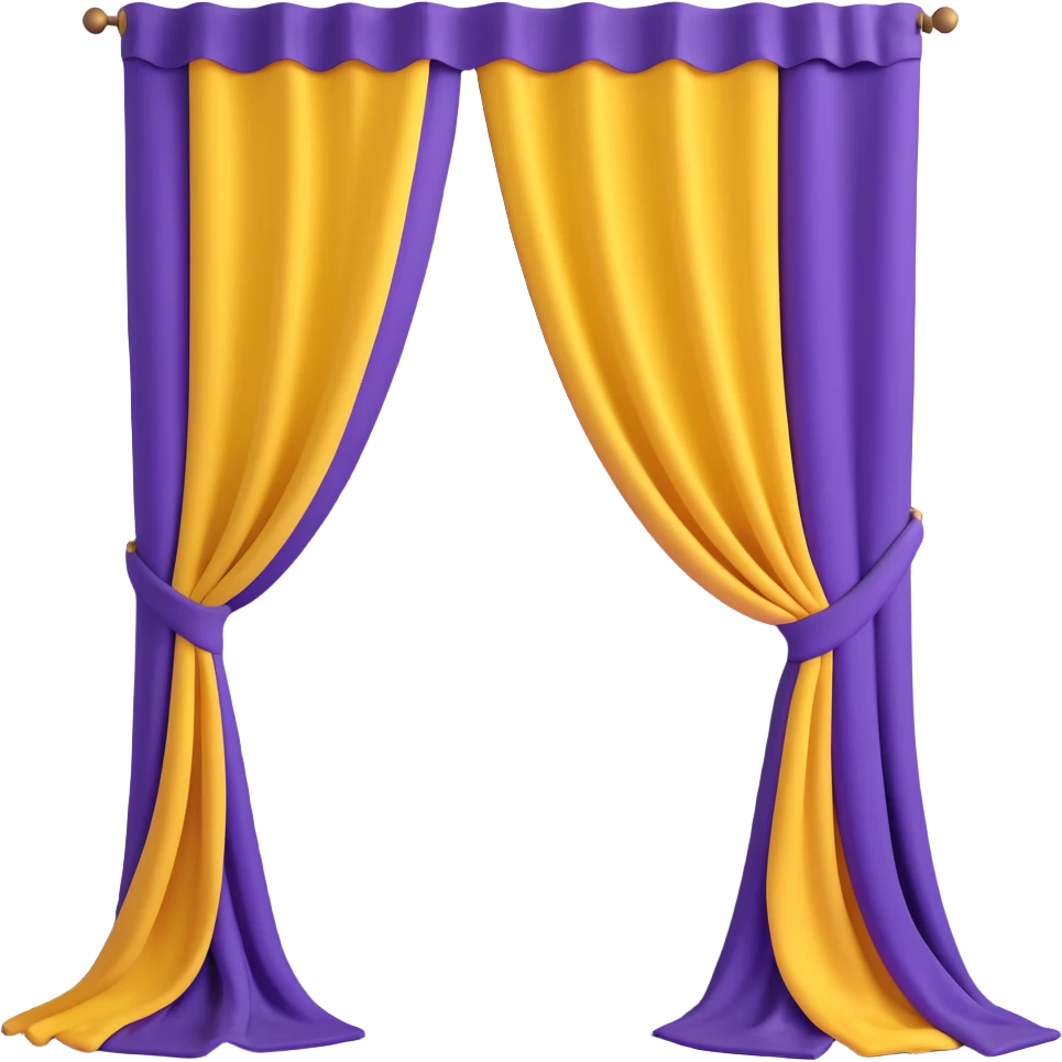 A purple curtain hanging down, made of soft fabric, slightly wrinkled or flowing emoji