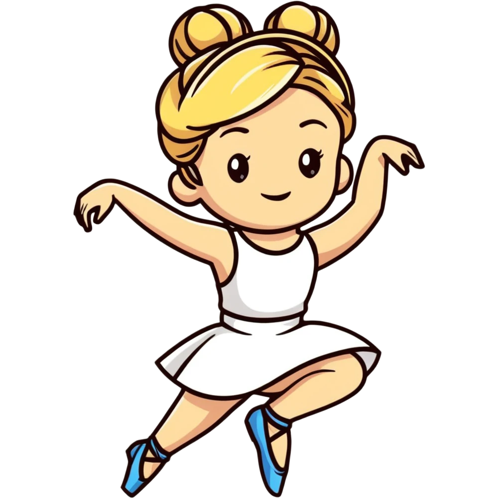 Dana Dawson with blond hair in a chignon, dancing pose emoji