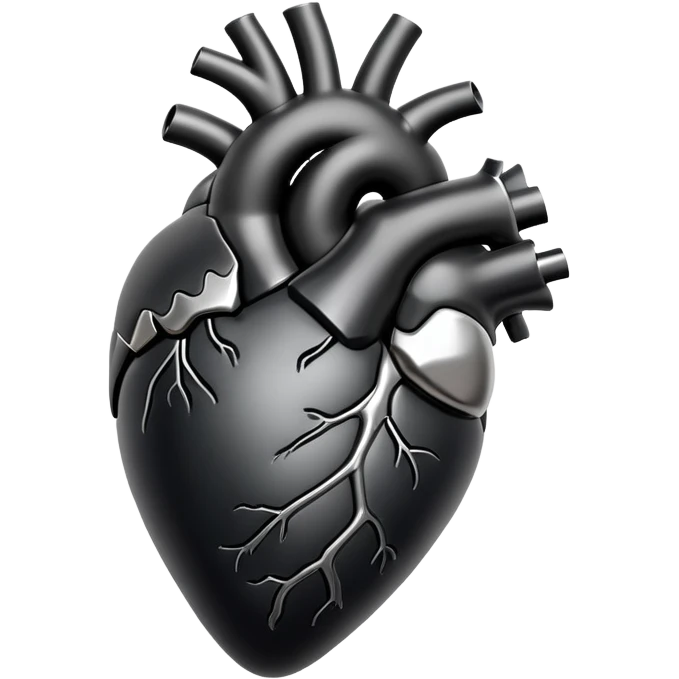 anatomical heart black emoji
