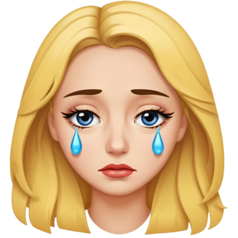 Beautiful lady crying emoji