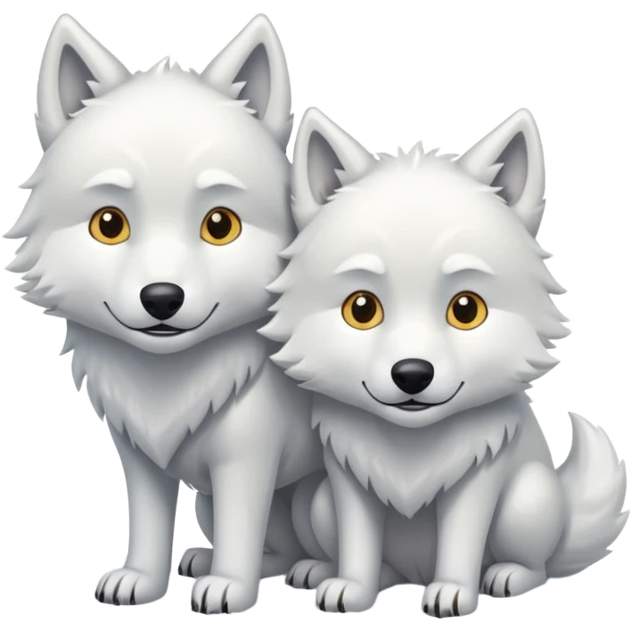 deux animaux russes sous la neige emoji