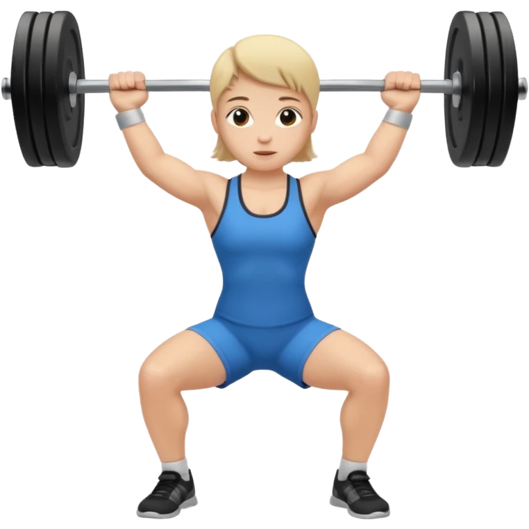 cute simple style character pushing barbell upwards emoji