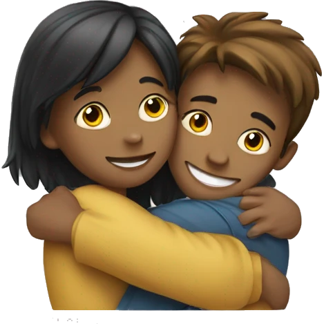 Girl hugging boy emoji