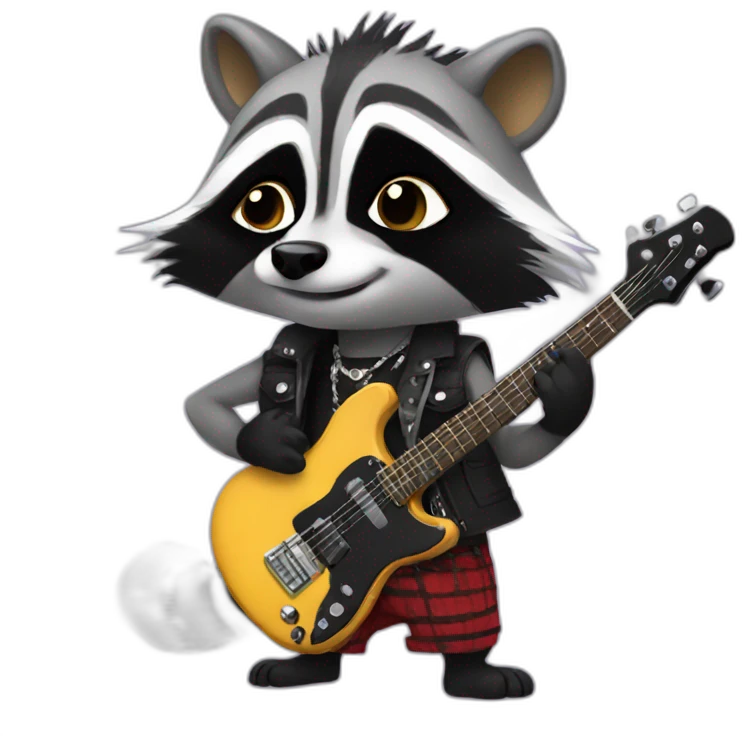 Punk rock raccoon emoji