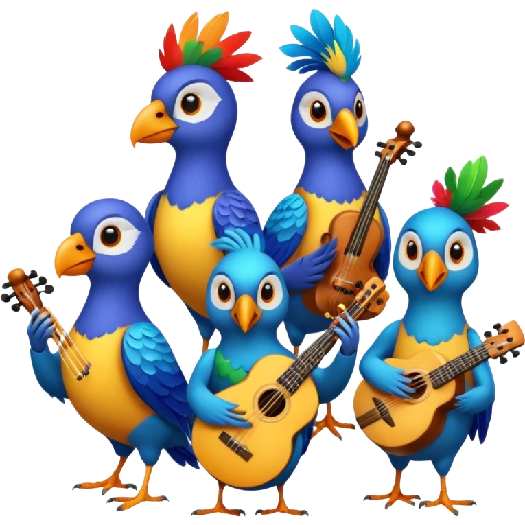 bird as Musicians emoji