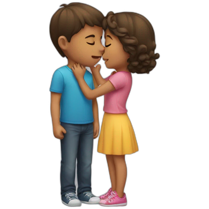 A boy kissing a girl  emoji