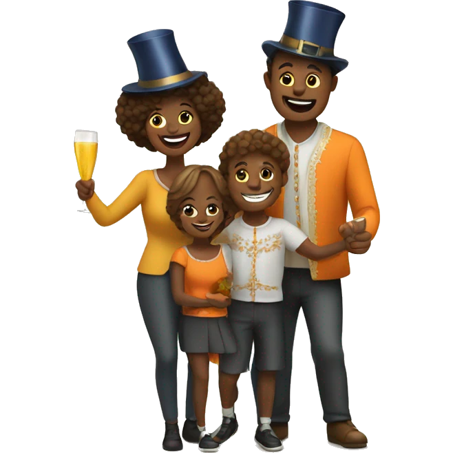 family of dutch celebrate new year emoji