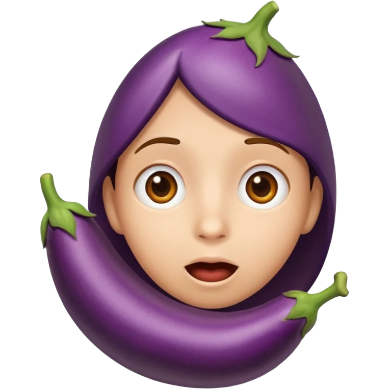 suprised with eggplant emoji emoji