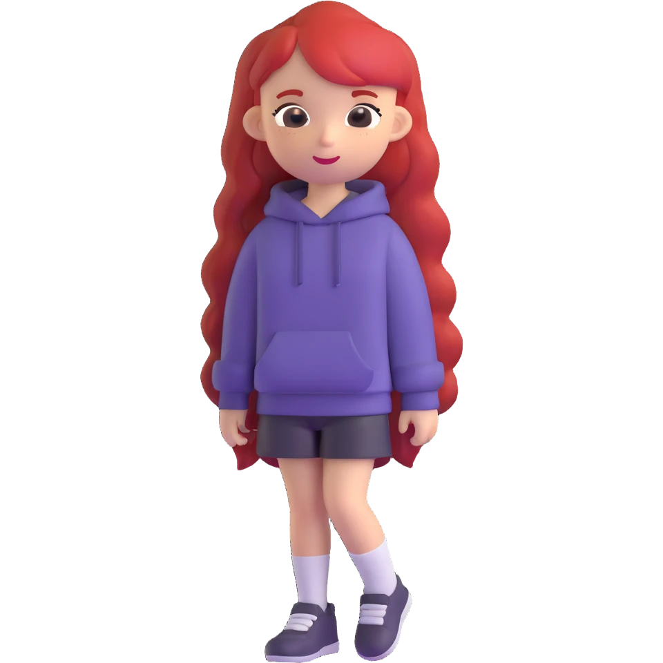 Y2K girl with red hair emoji