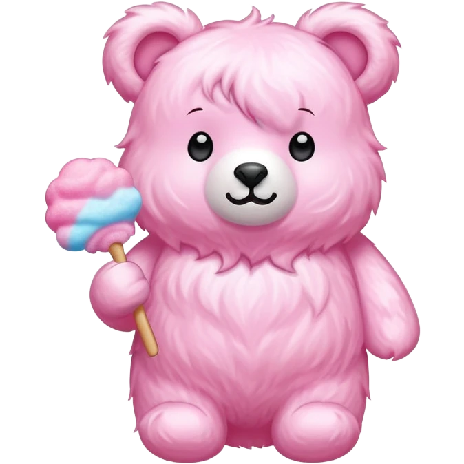 Bear-shaped cotton candy, cute animal cotton candy emoji