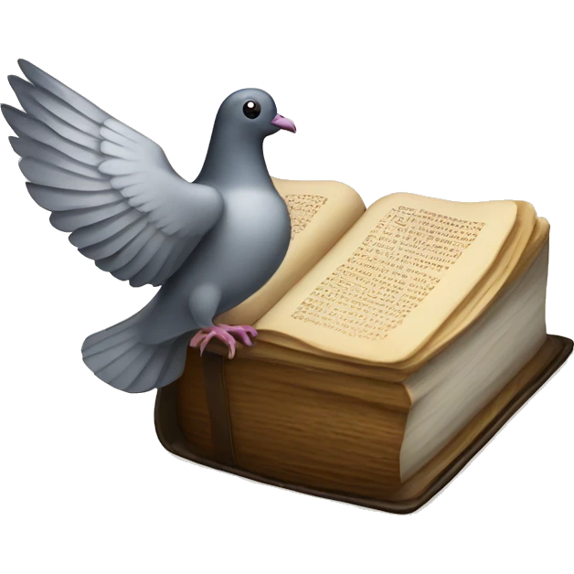 bible and pigeon emoji