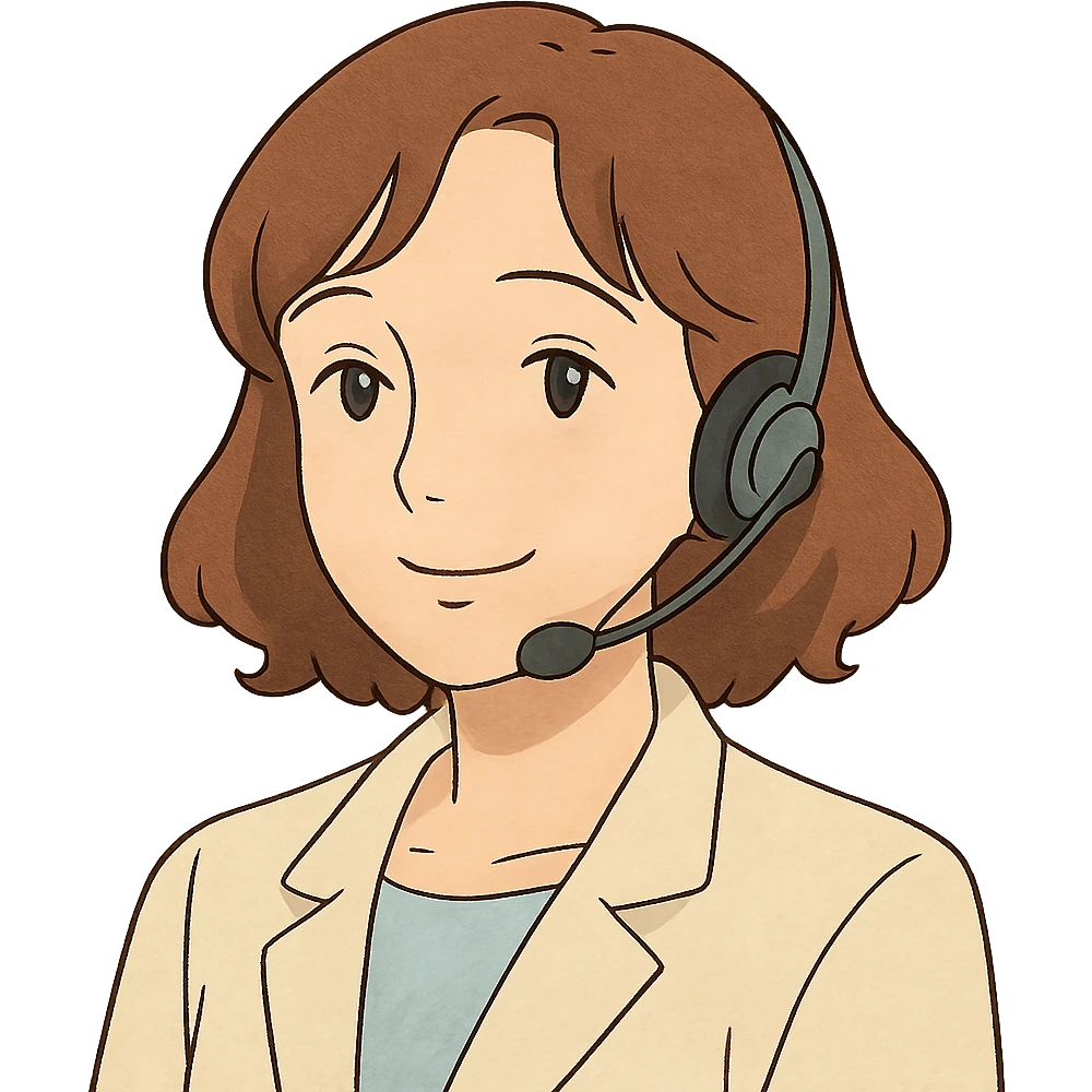 ghibli style AI agent with soft feminine features, gentle smile emoji
