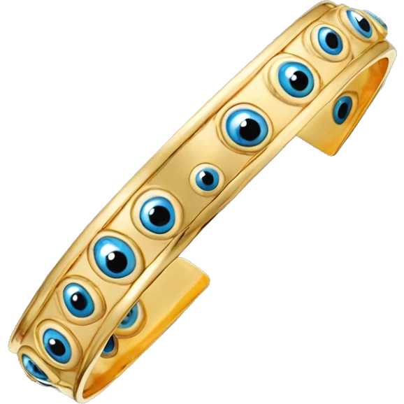 very thin gold bangle ring studded with eyeballs emoji