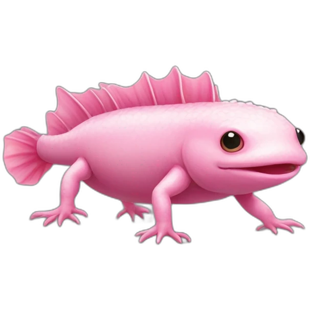 Pink axolotl with legs emoji