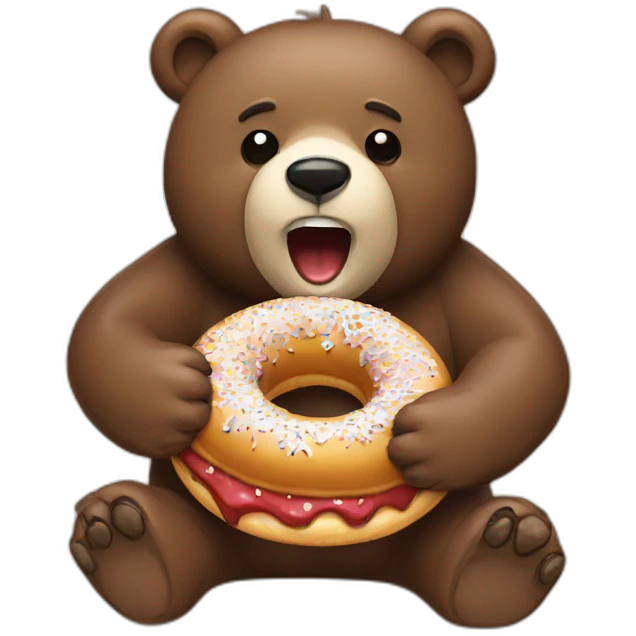 bear eating an donnut emoji